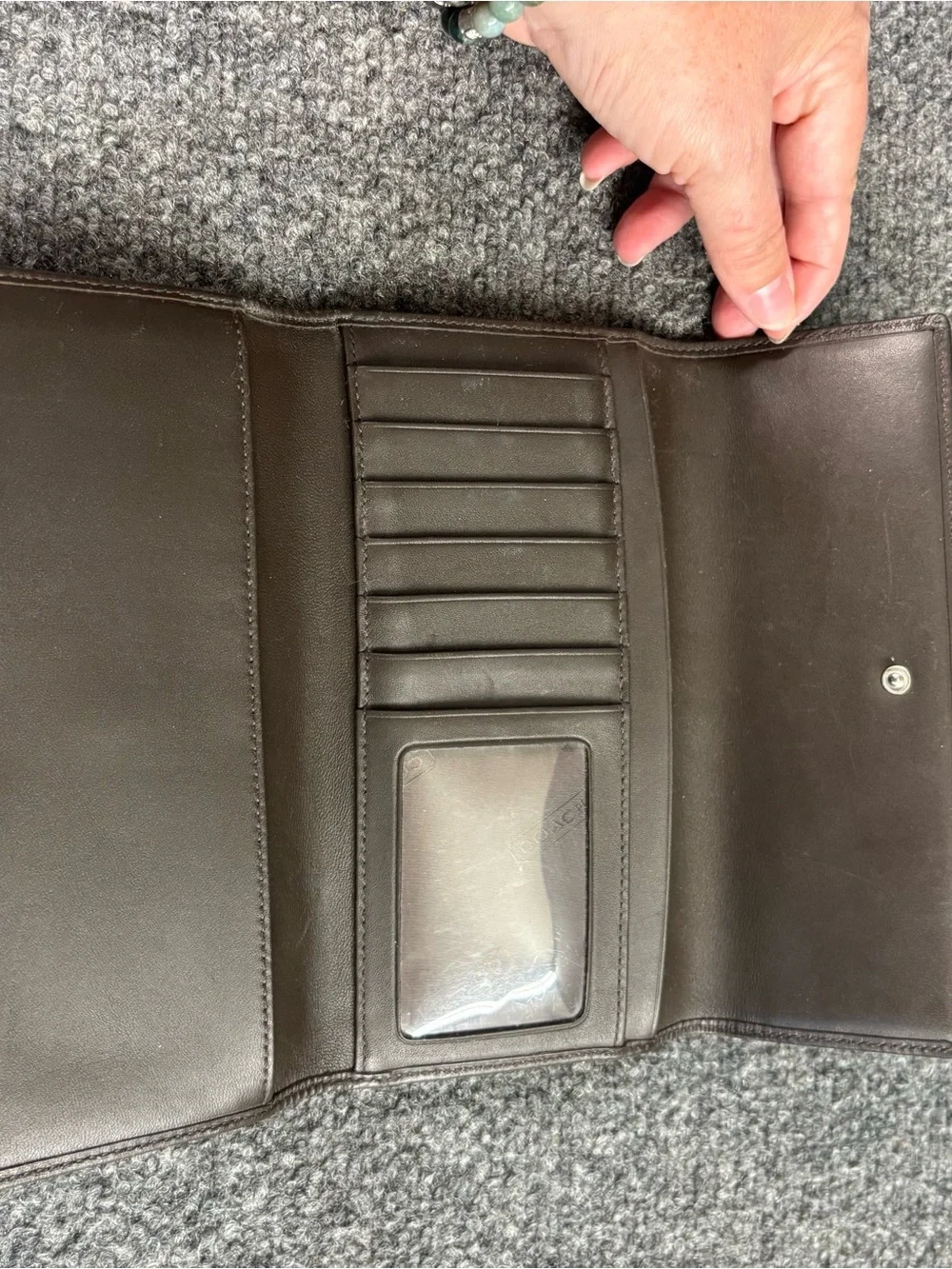 Coach Brown/Tan Signature Canvas Continental Wallet